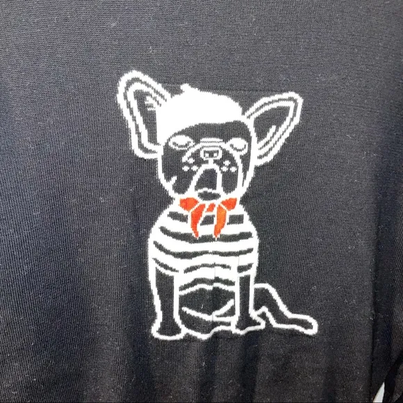 French Connection Black Le Frenchie Crew Neck Jumper Sweater