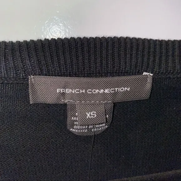 French Connection Black Le Frenchie Crew Neck Jumper Sweater
