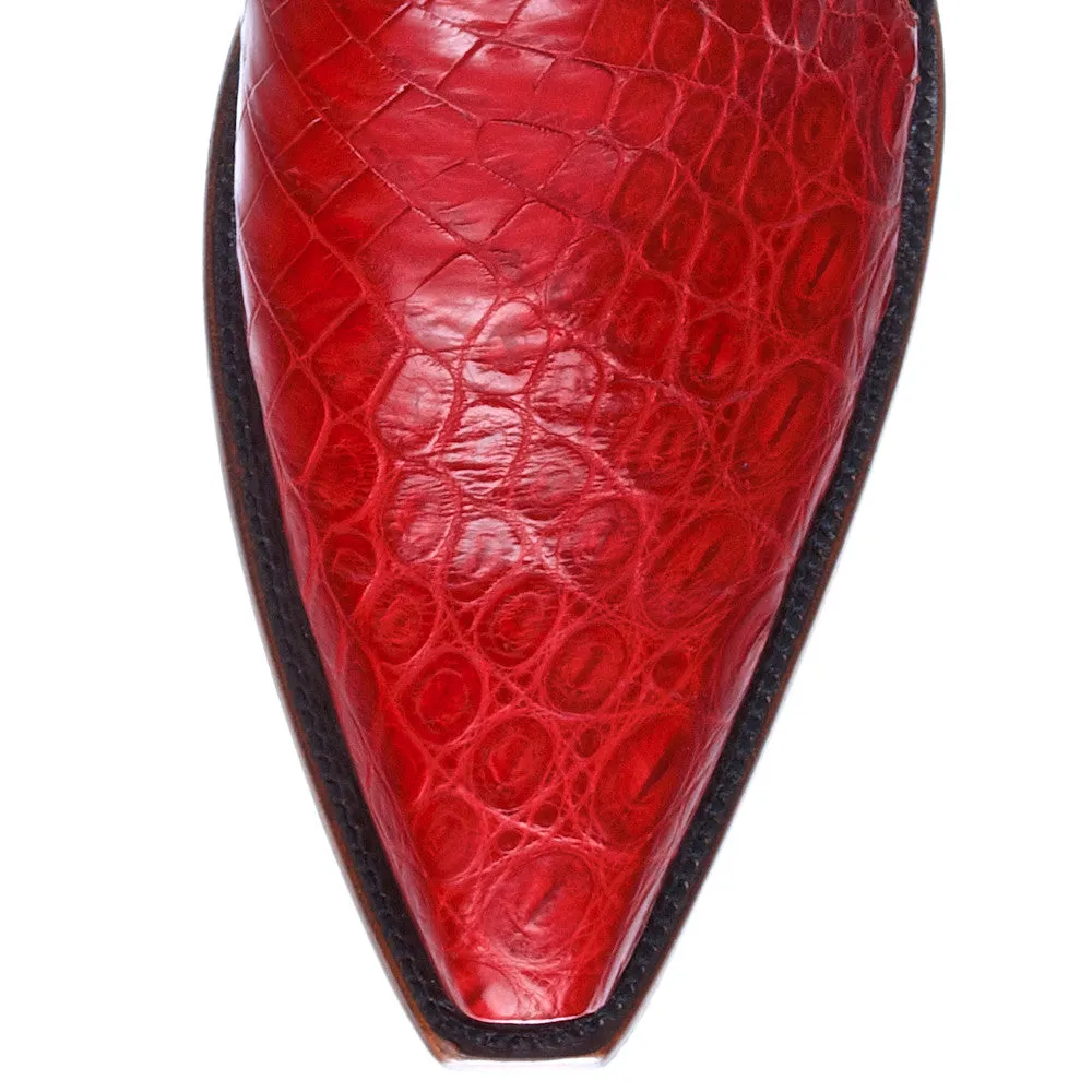 Full Crocodile Ankle Zipper - Red