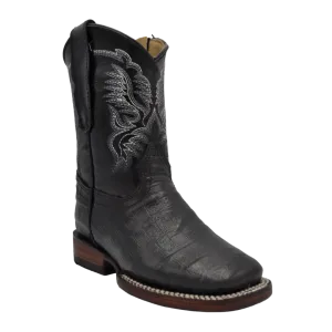 Gavel Kid's Caiman Belly Print Black Boot