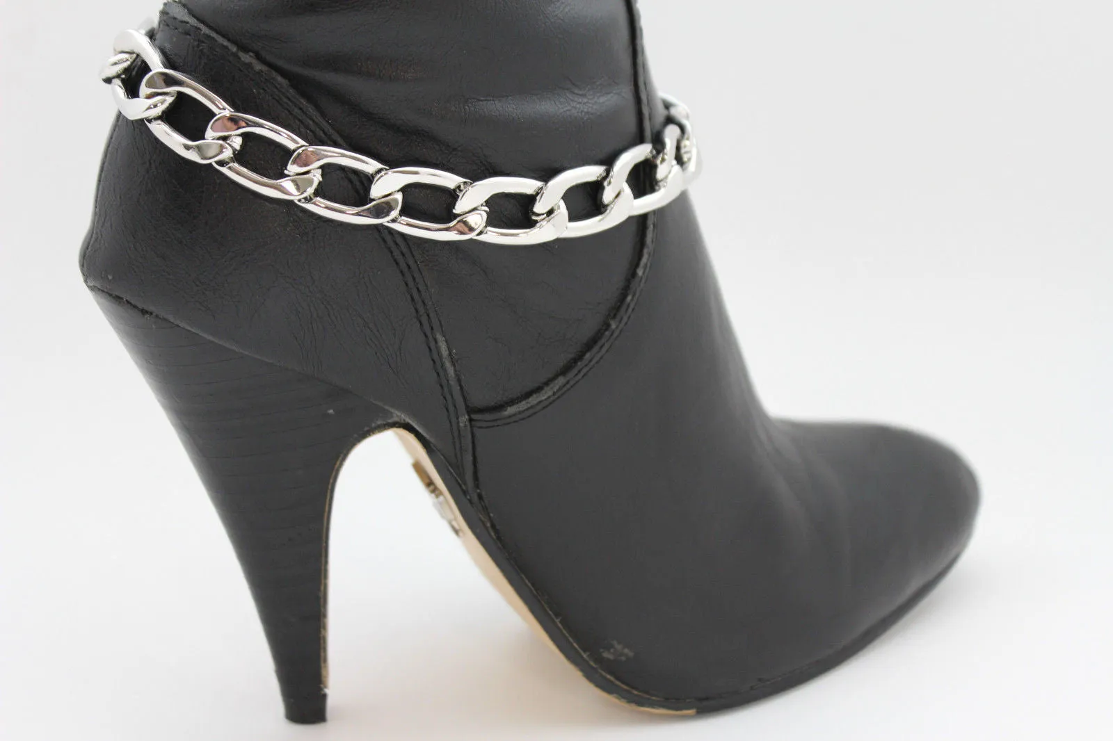 Gold / Silver Metal Chunky Boot Chain Bracelet Links Anklet Shoe Charm Hot