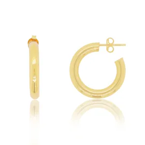 Gold Tube Hoop Earrings