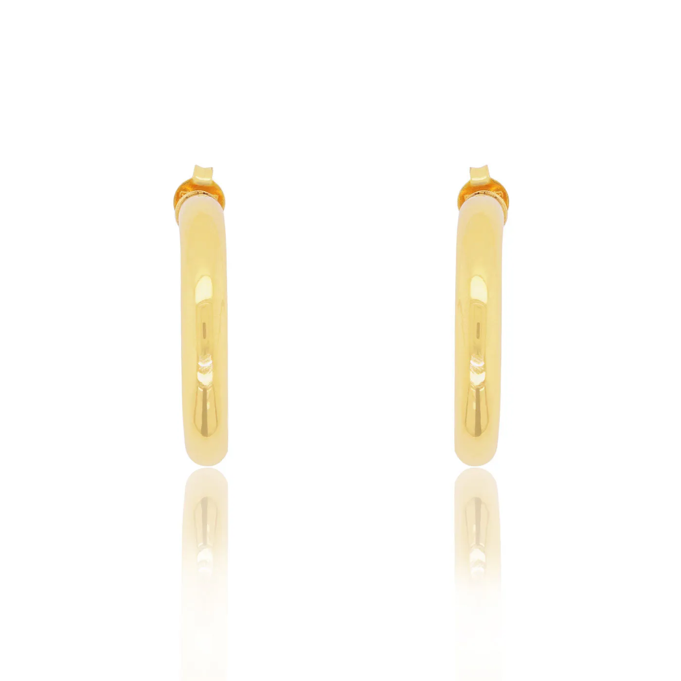 Gold Tube Hoop Earrings