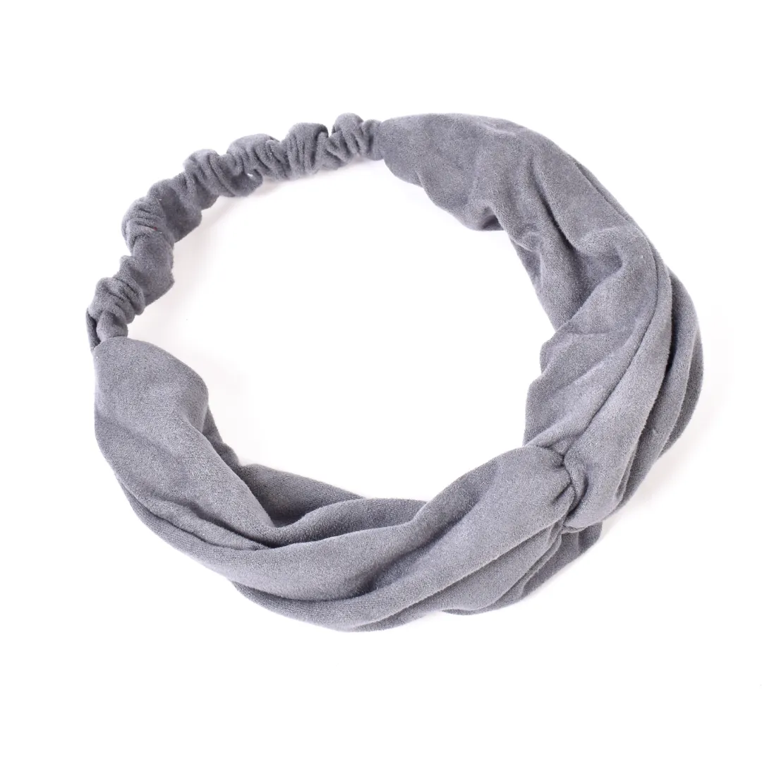 Grey Skies Suede Twist Headwrap