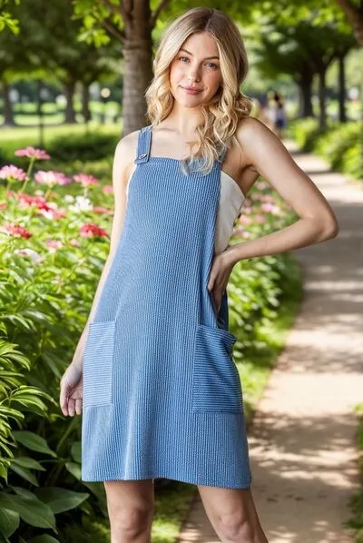 Hazel Blues® | Heimish Ribbed Sleeveless Mini Tank Dress