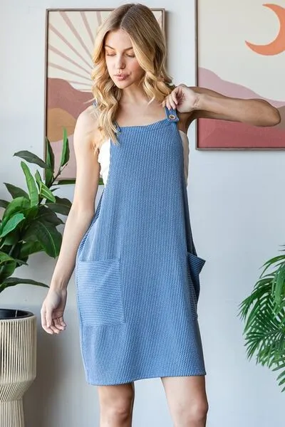 Hazel Blues® | Heimish Ribbed Sleeveless Mini Tank Dress