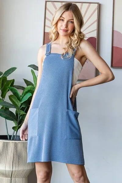 Hazel Blues® | Heimish Ribbed Sleeveless Mini Tank Dress