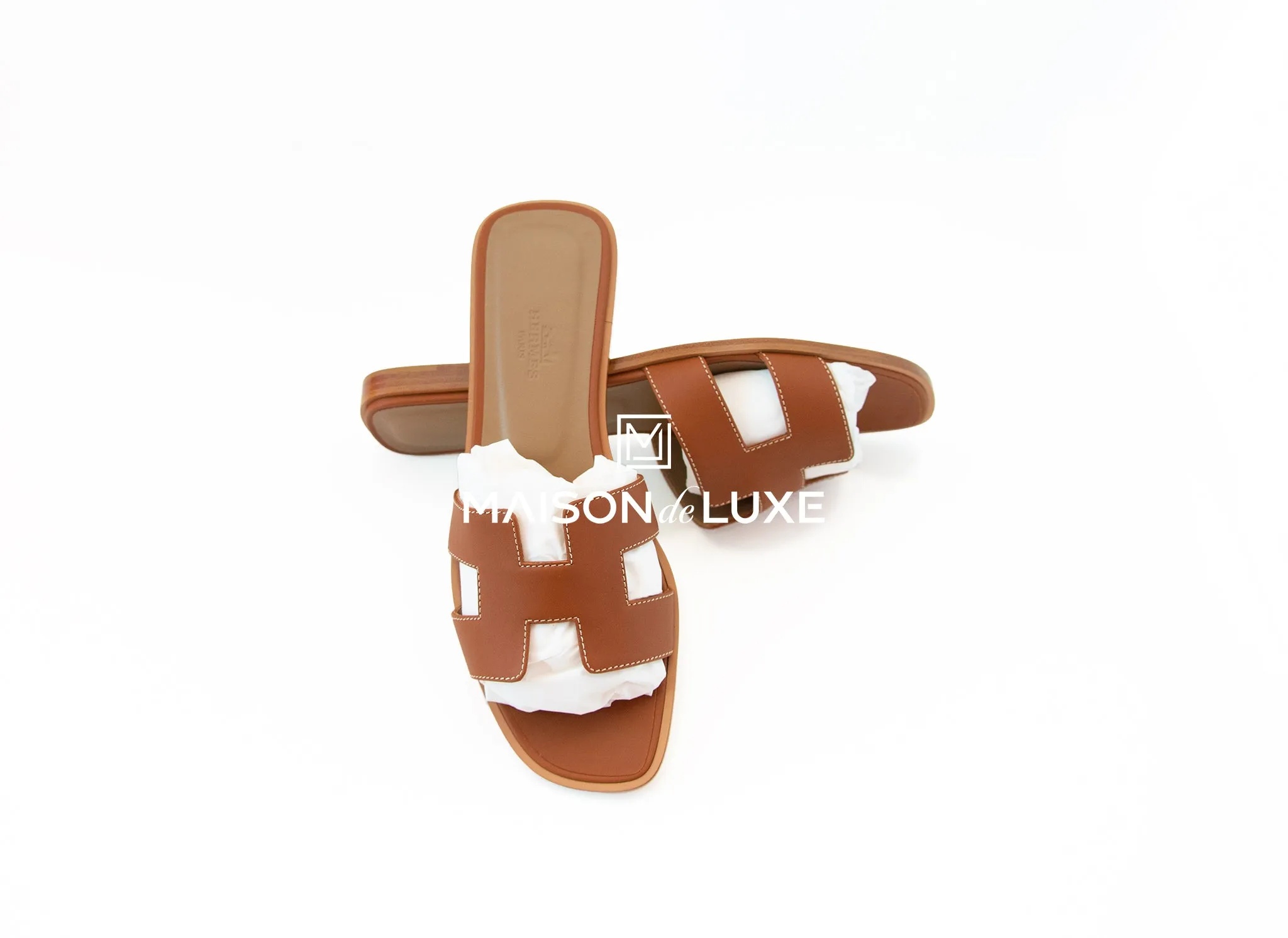 Hermes Women's Gold Oran Sandal Slipper 38 Shoes