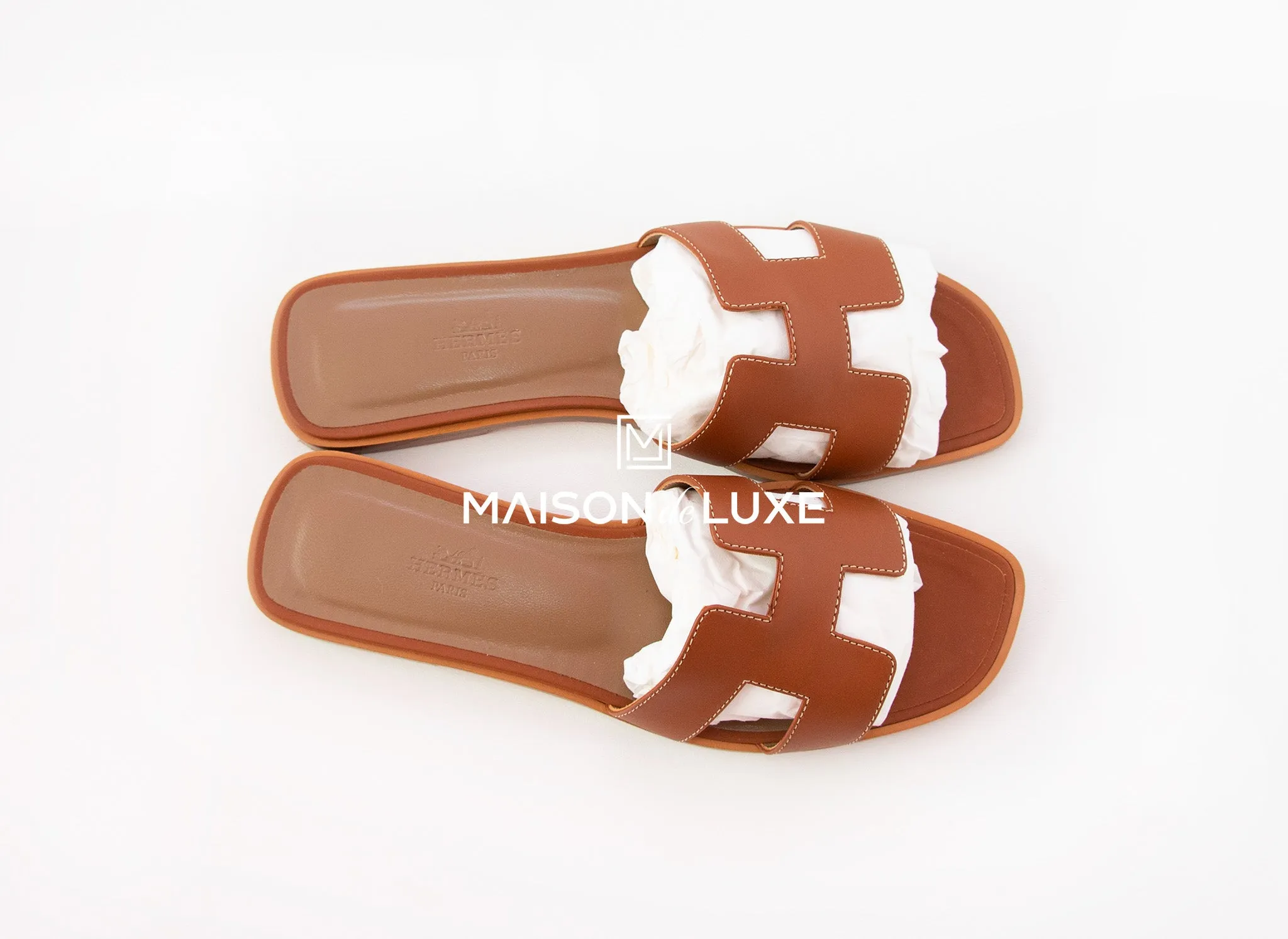 Hermes Women's Gold Oran Sandal Slipper 39 Shoes