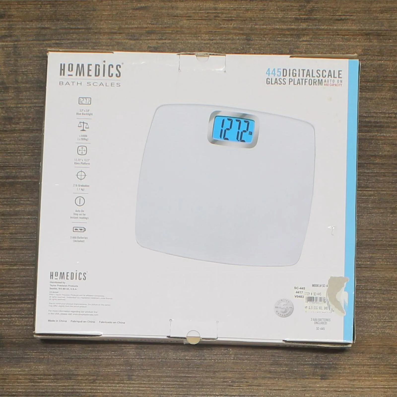 Homedics 445 Digital Glass Platform Scale. SC-445