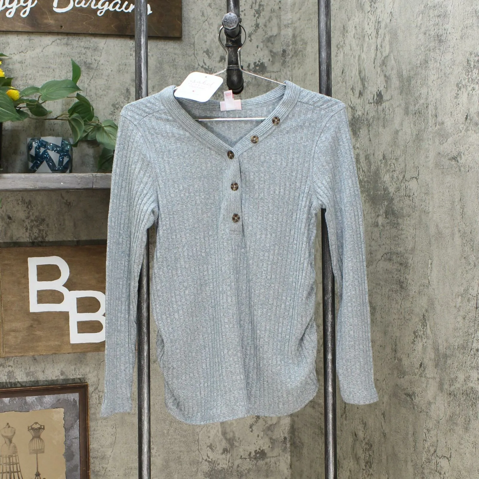 Isabel Maternity by Ingrid & Isabel Women's Long Sleeve V-Neck Henley Top