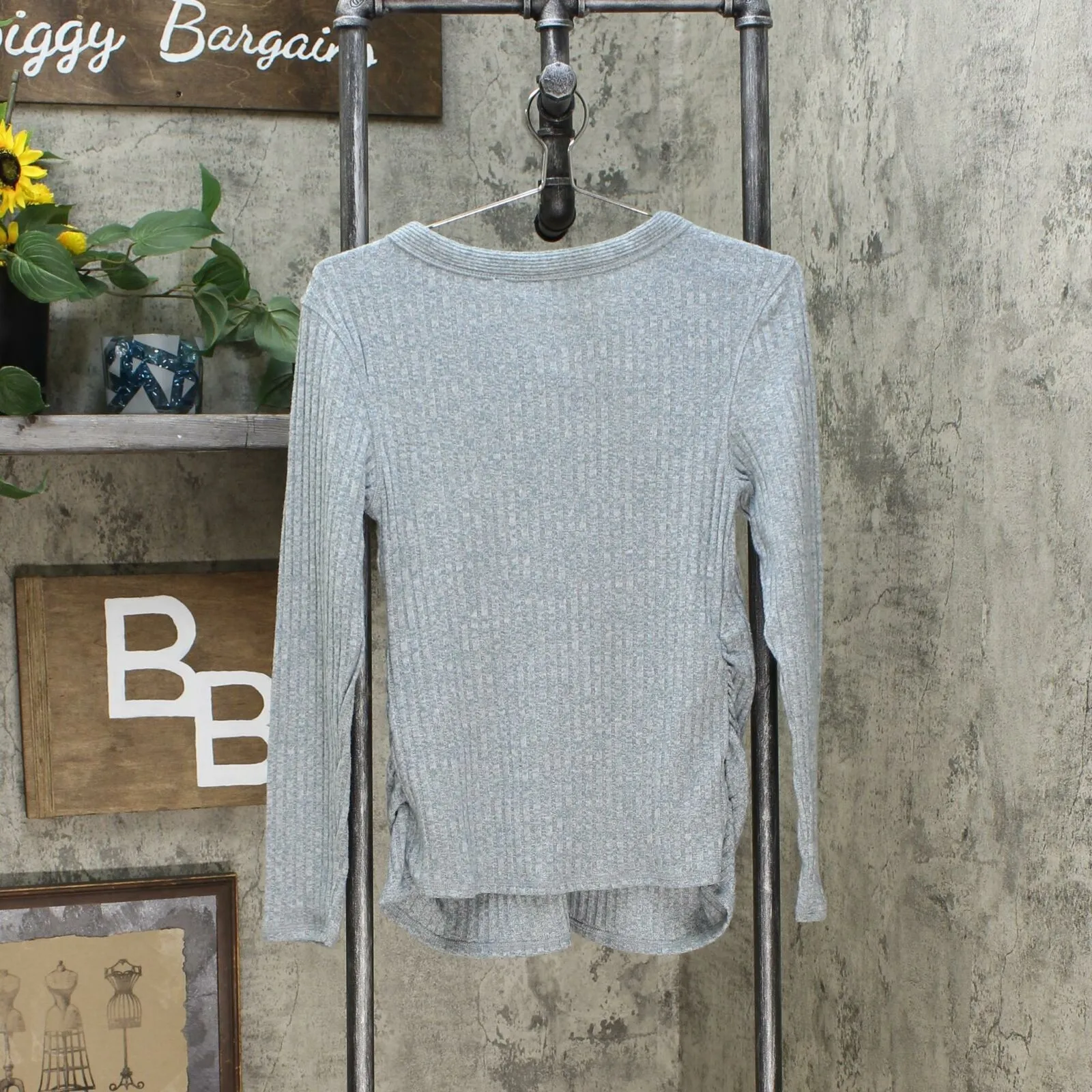Isabel Maternity by Ingrid & Isabel Women's Long Sleeve V-Neck Henley Top