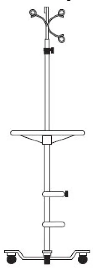 IV Stand Piggyback Hook Patient Pal 4-Leg, Heavy-Duty Casters, Oxygen Cylinder Platform