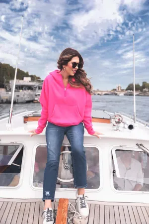 Kenna Hooded Quarter Zip Pullover-Multiple Colors Available