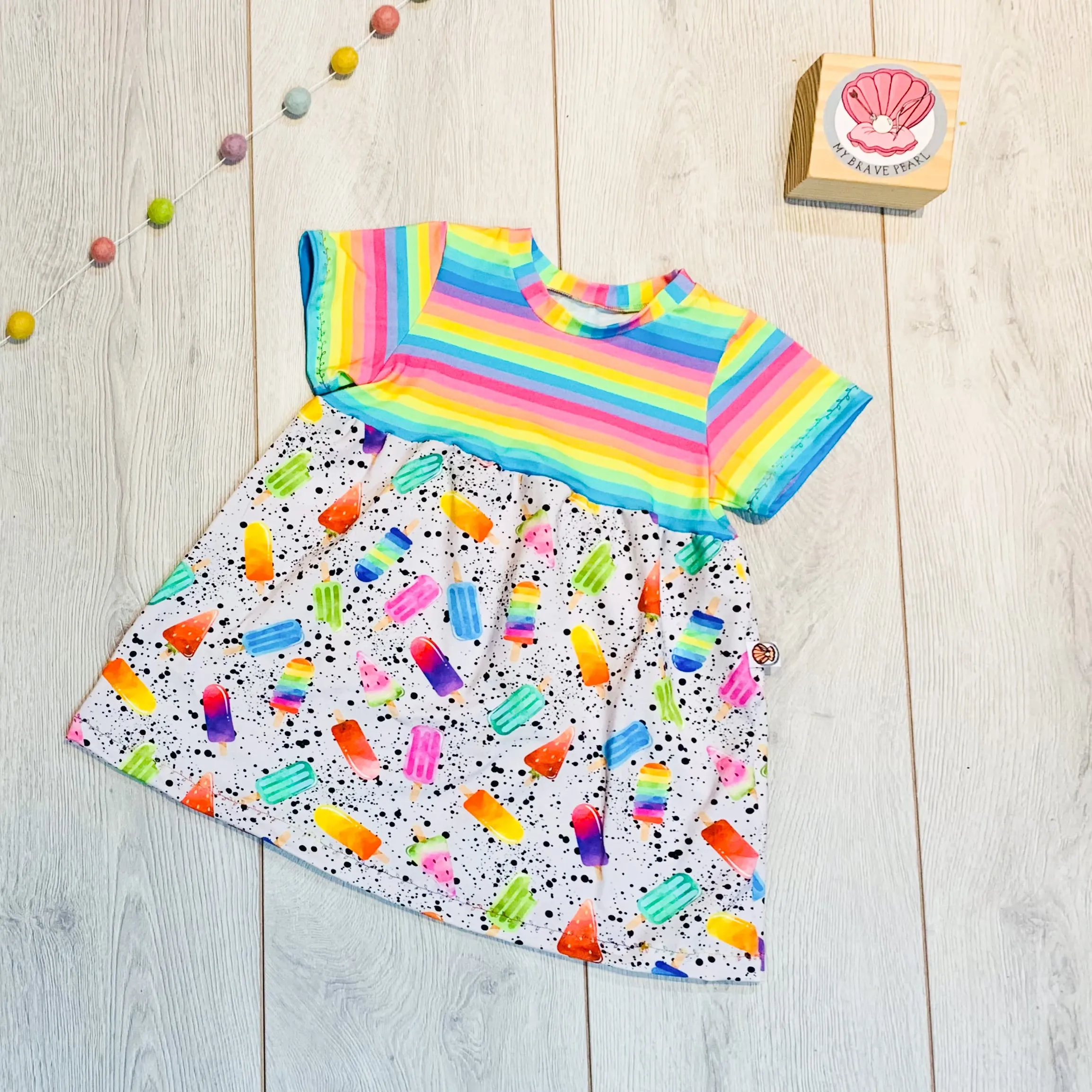 Kids Short Sleeve Dotty Dress