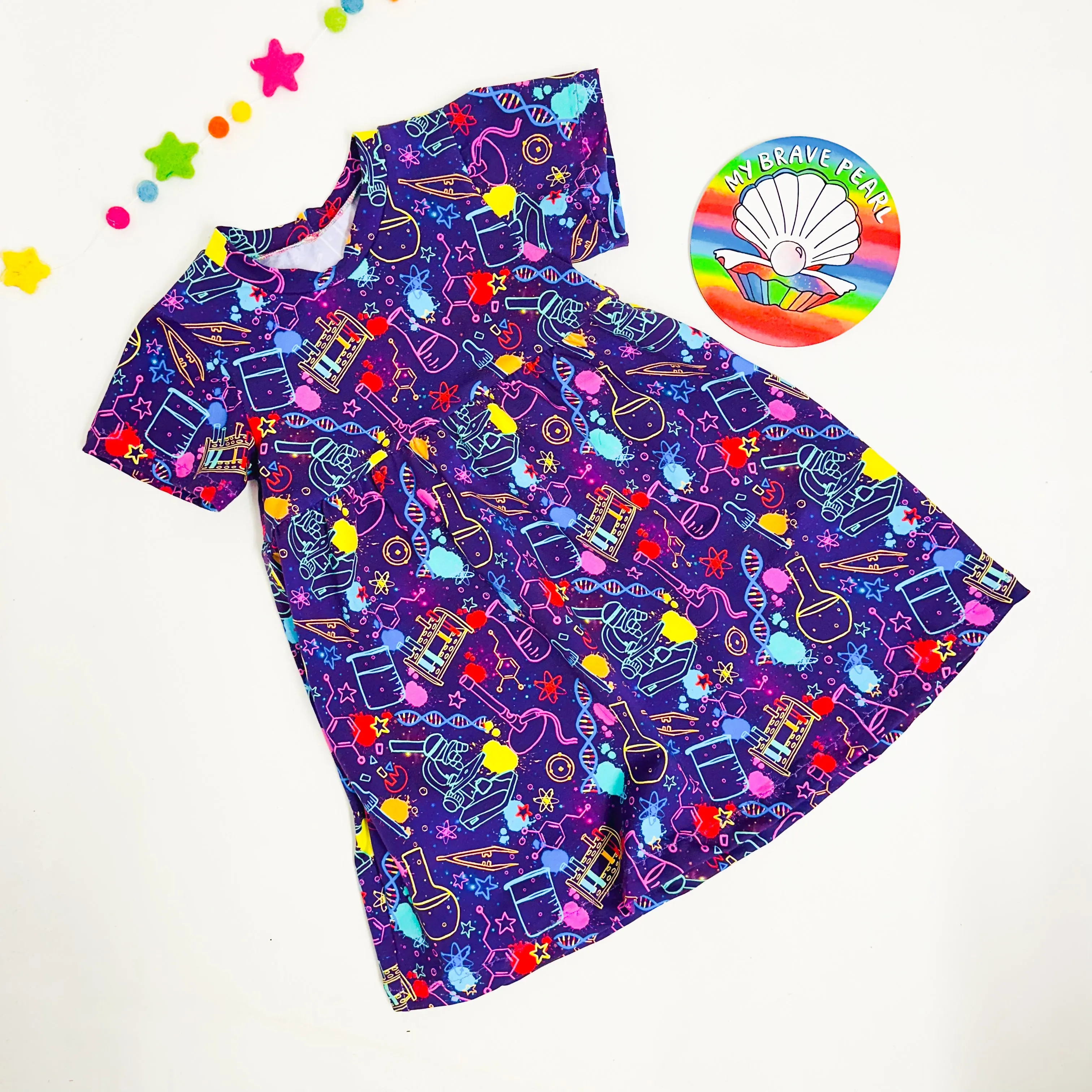 Kids Short Sleeve Dotty Dress