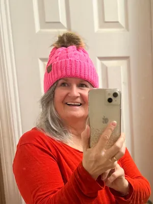 Knitted Pom Pom Beanie Hat
