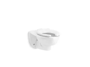 KOHLER K-84325-BASS Kingston Ultra Wall-mounted top spud flushometer bowl in White
