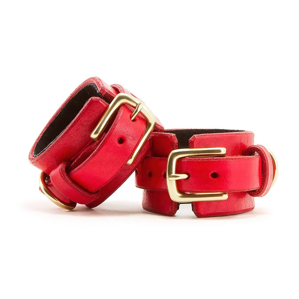 Leather Collar & Cuffs SET [Suede-Lined]