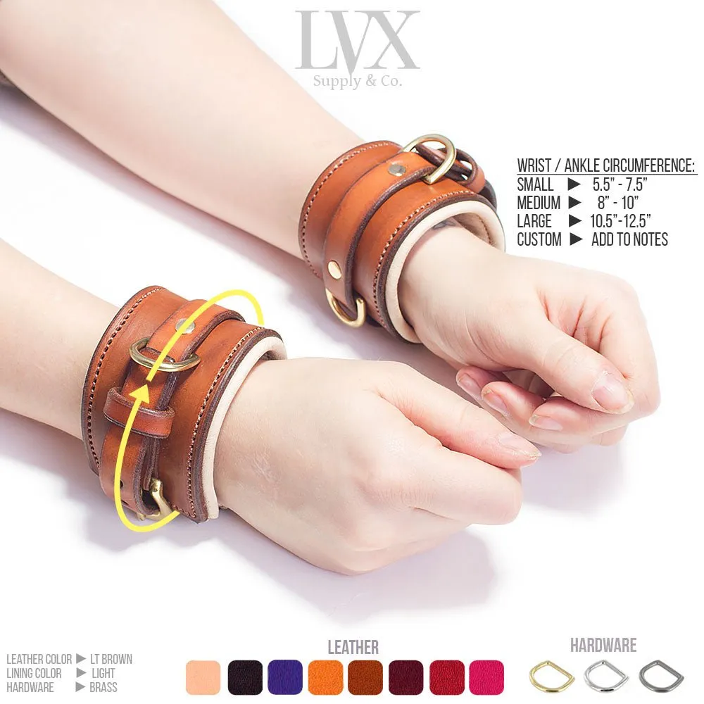 Leather Collar & Cuffs SET [Suede-Lined]