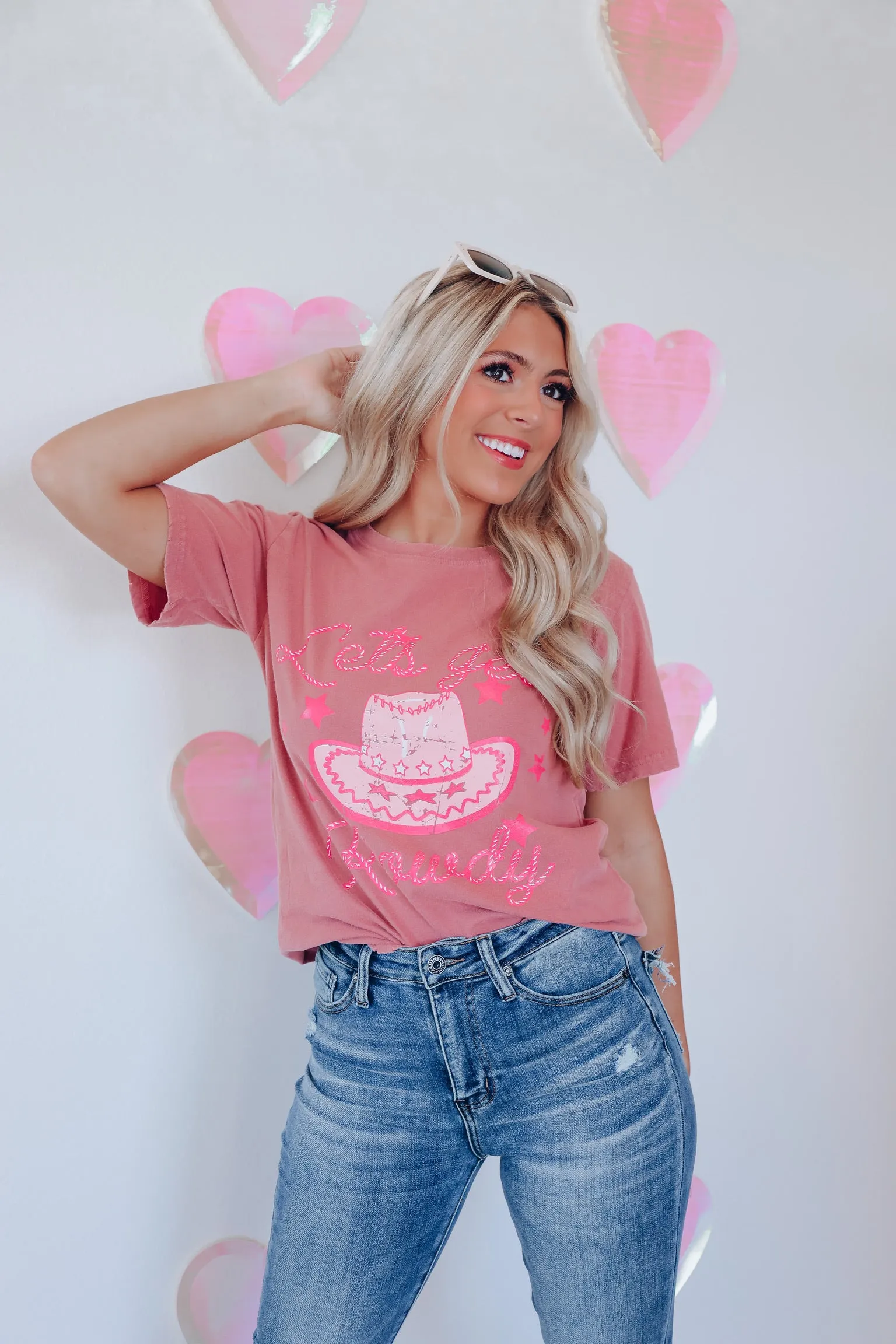 Let's Get Rowdy Graphic Tee - Terra Cotta