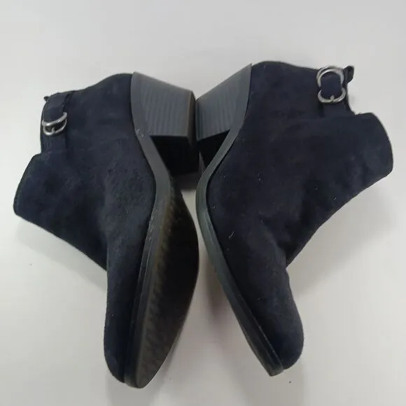 LifeStride Women's 6W Black Suede Side Zip Ankle Boot with 2- inch Heel.........