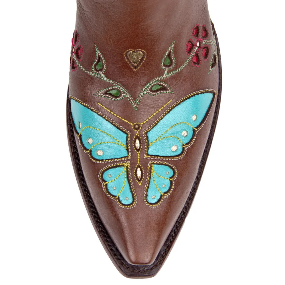 Madam Butterfly 10" Brown/Turquoise