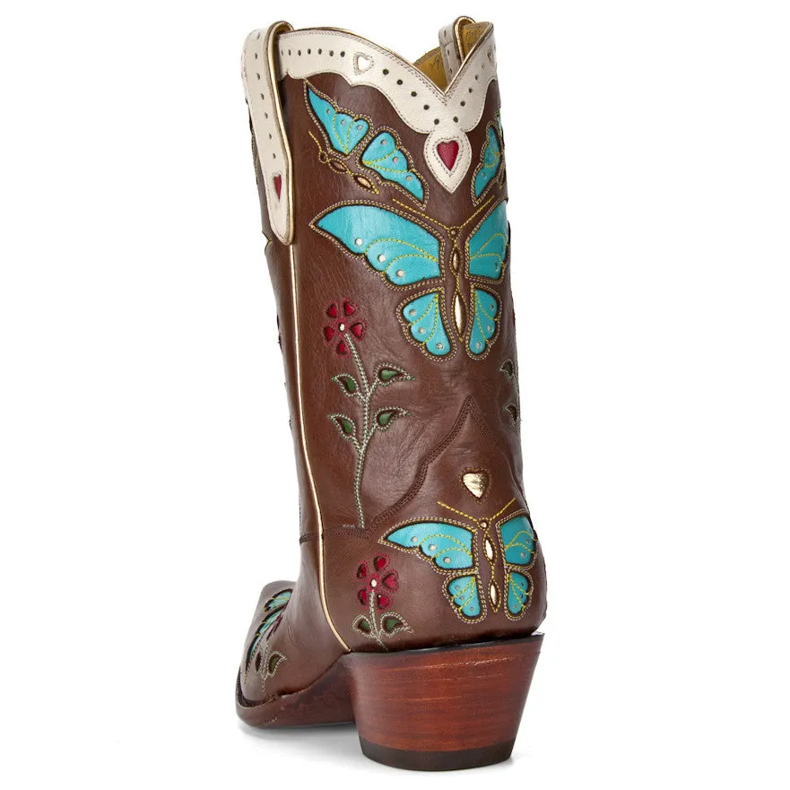 Madam Butterfly 10" Brown/Turquoise
