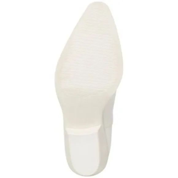 MADDEN GIRL Womens White Tonal Pull Tabs Redford Block Heel Western Boot 9.5 M