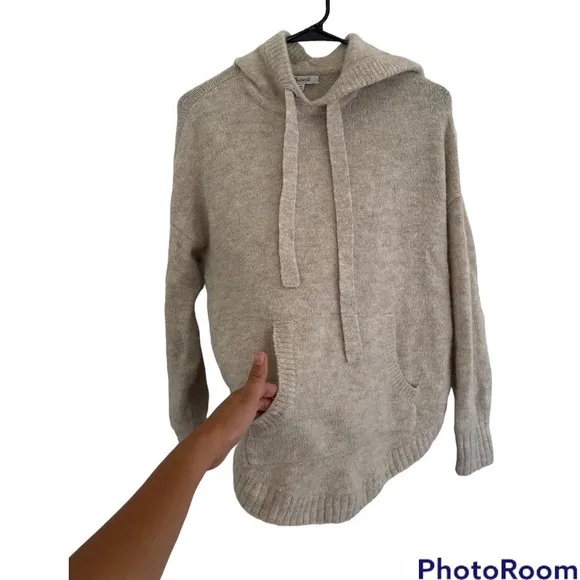 Madewell Hooded pullover draw string sweater: size XS