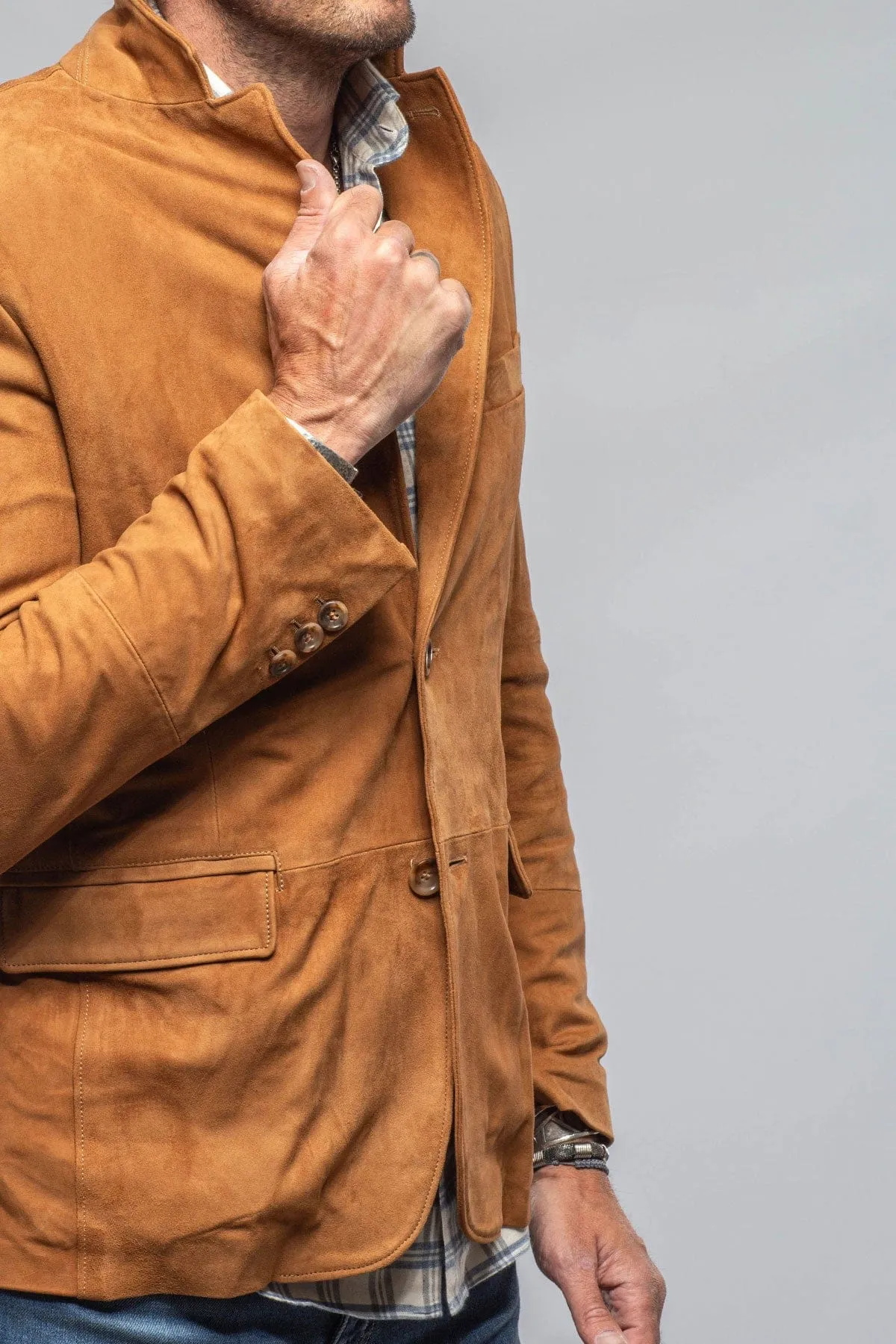 Maldito Suede Blazer In Cognac