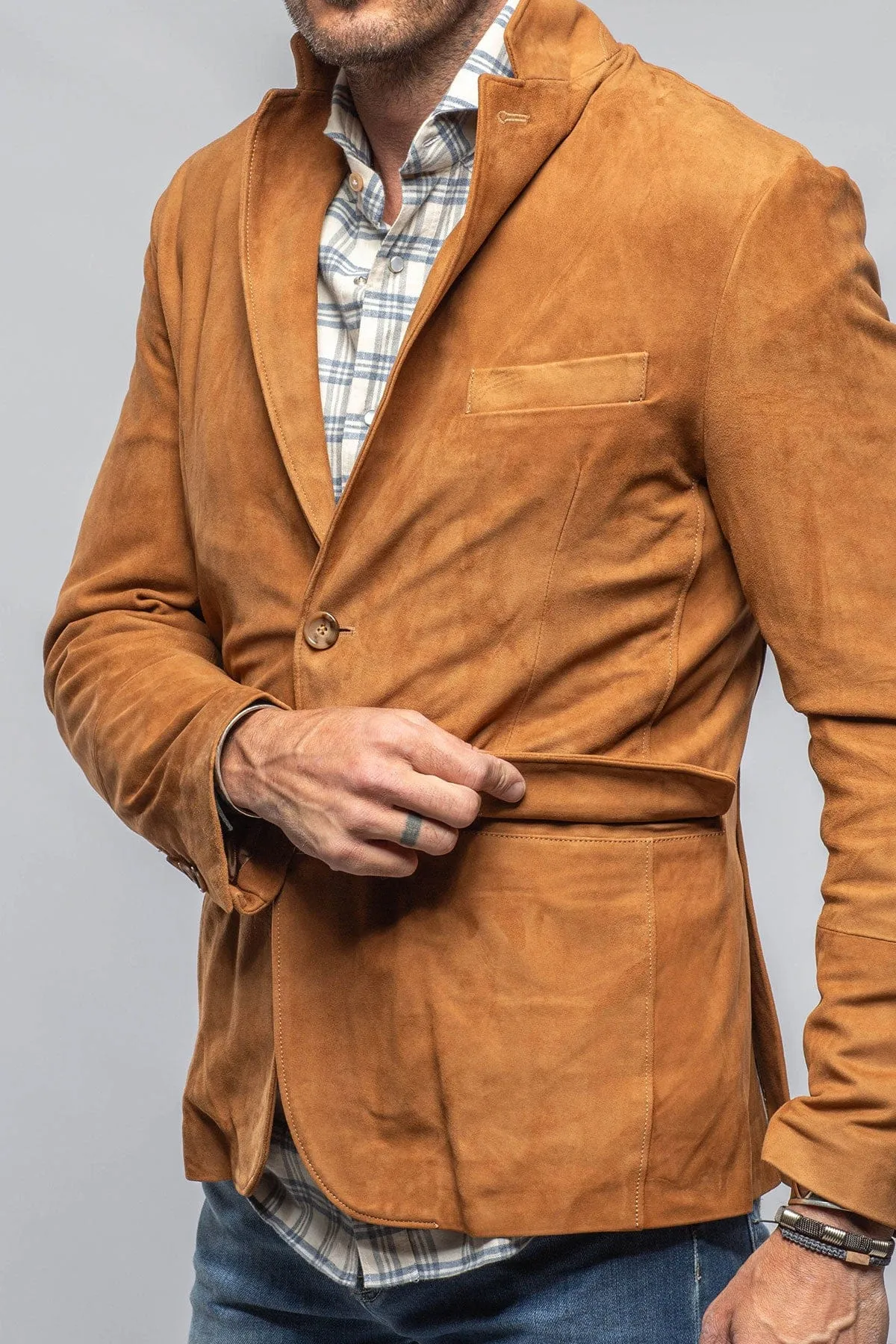 Maldito Suede Blazer In Cognac