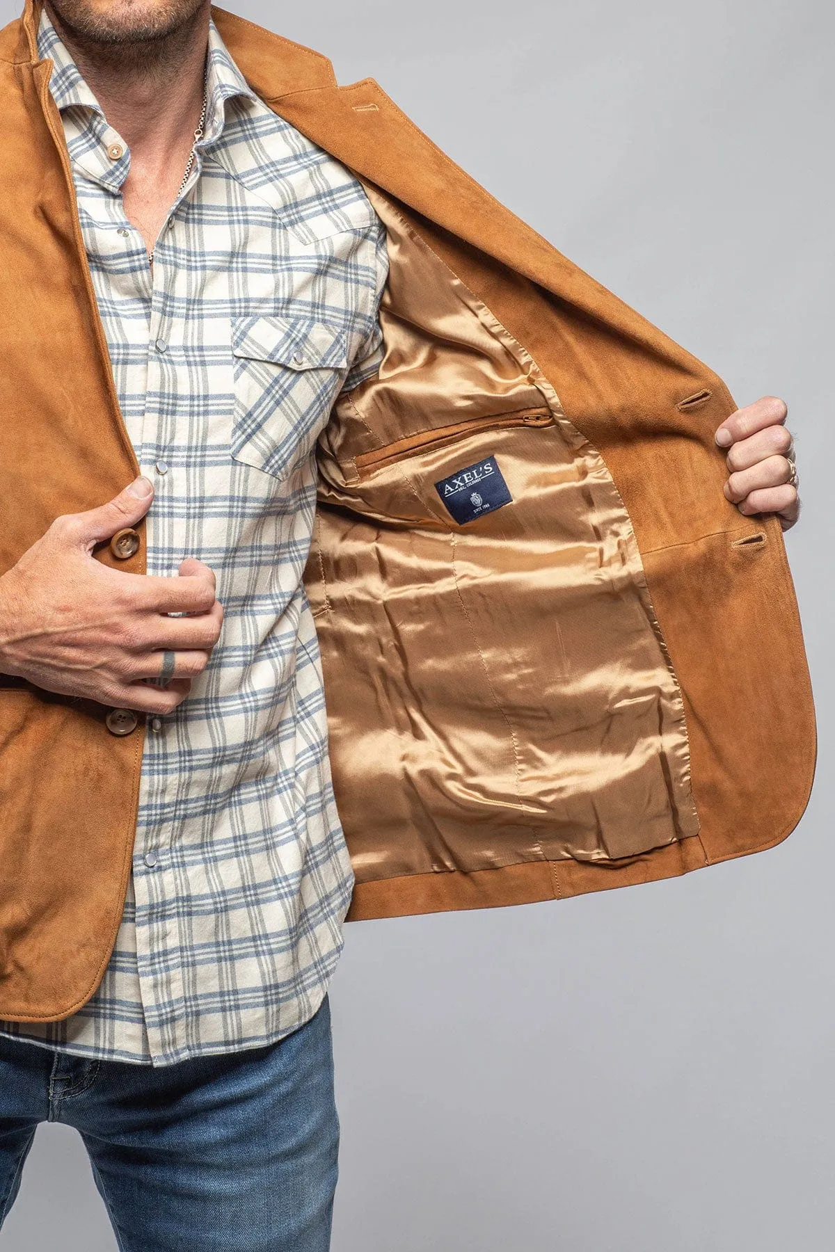 Maldito Suede Blazer In Cognac