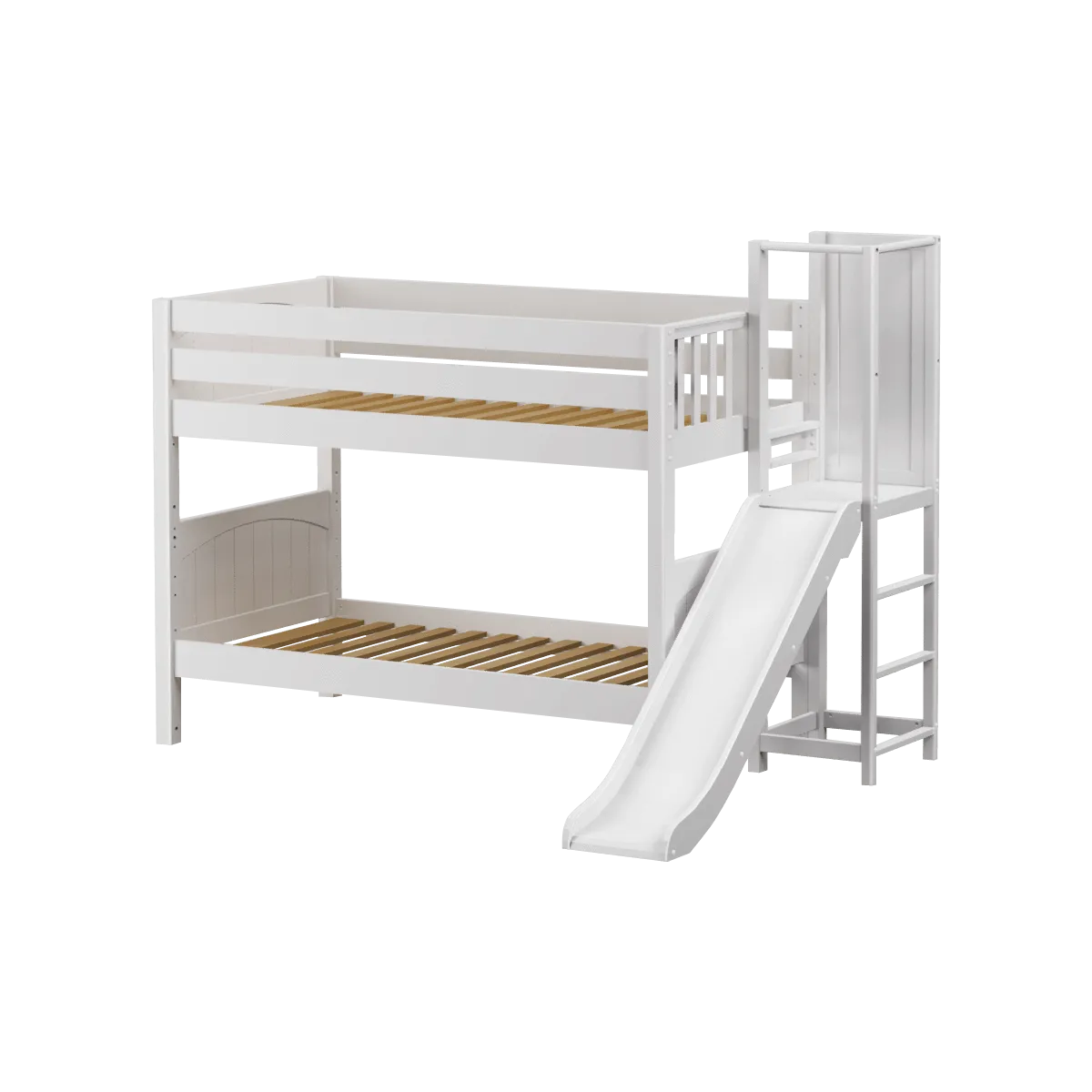 Maxtrix Twin Low Bunk Bed with Slide Platform