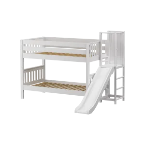 Maxtrix Twin Low Bunk Bed with Slide Platform