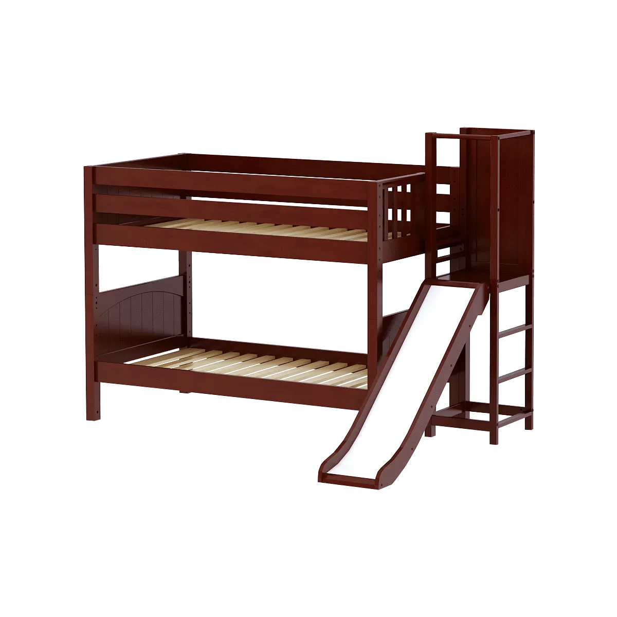 Maxtrix Twin Low Bunk Bed with Slide Platform