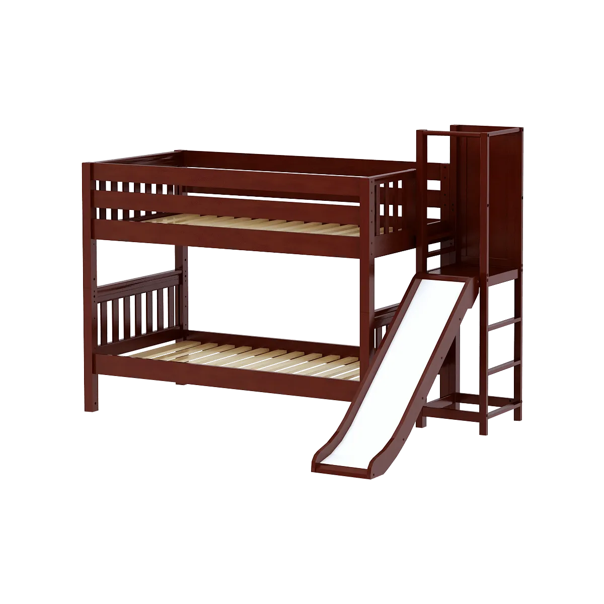 Maxtrix Twin Low Bunk Bed with Slide Platform