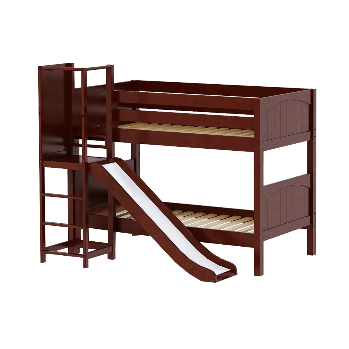 Maxtrix Twin Low Bunk Bed with Slide Platform