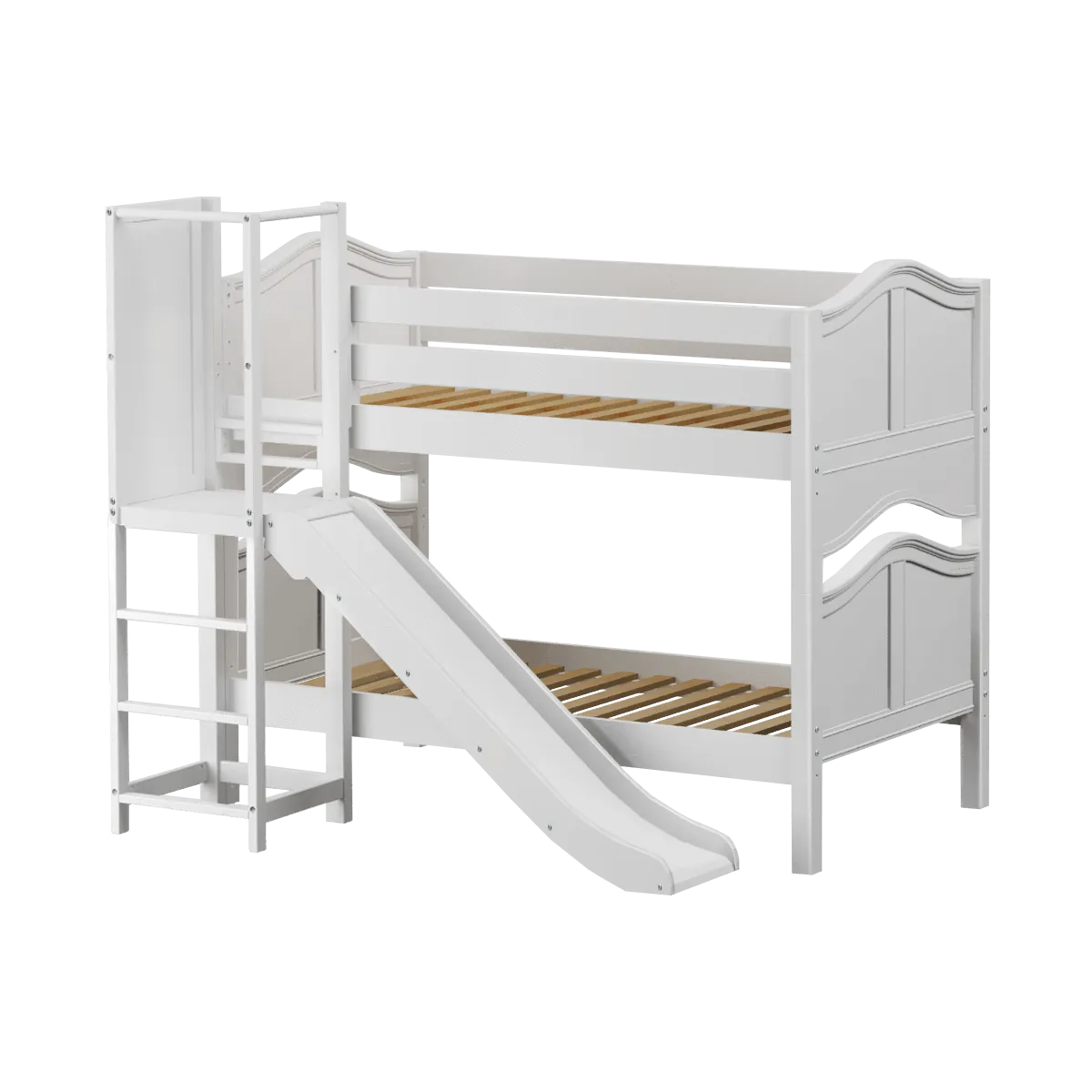 Maxtrix Twin Low Bunk Bed with Slide Platform
