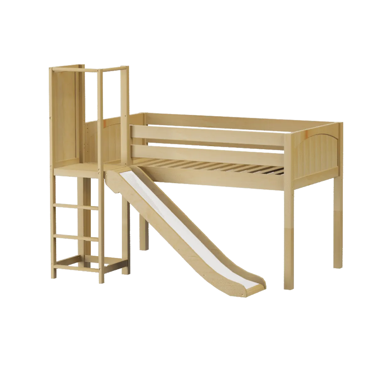 Maxtrix Twin Low Loft Bed with Slide Platform