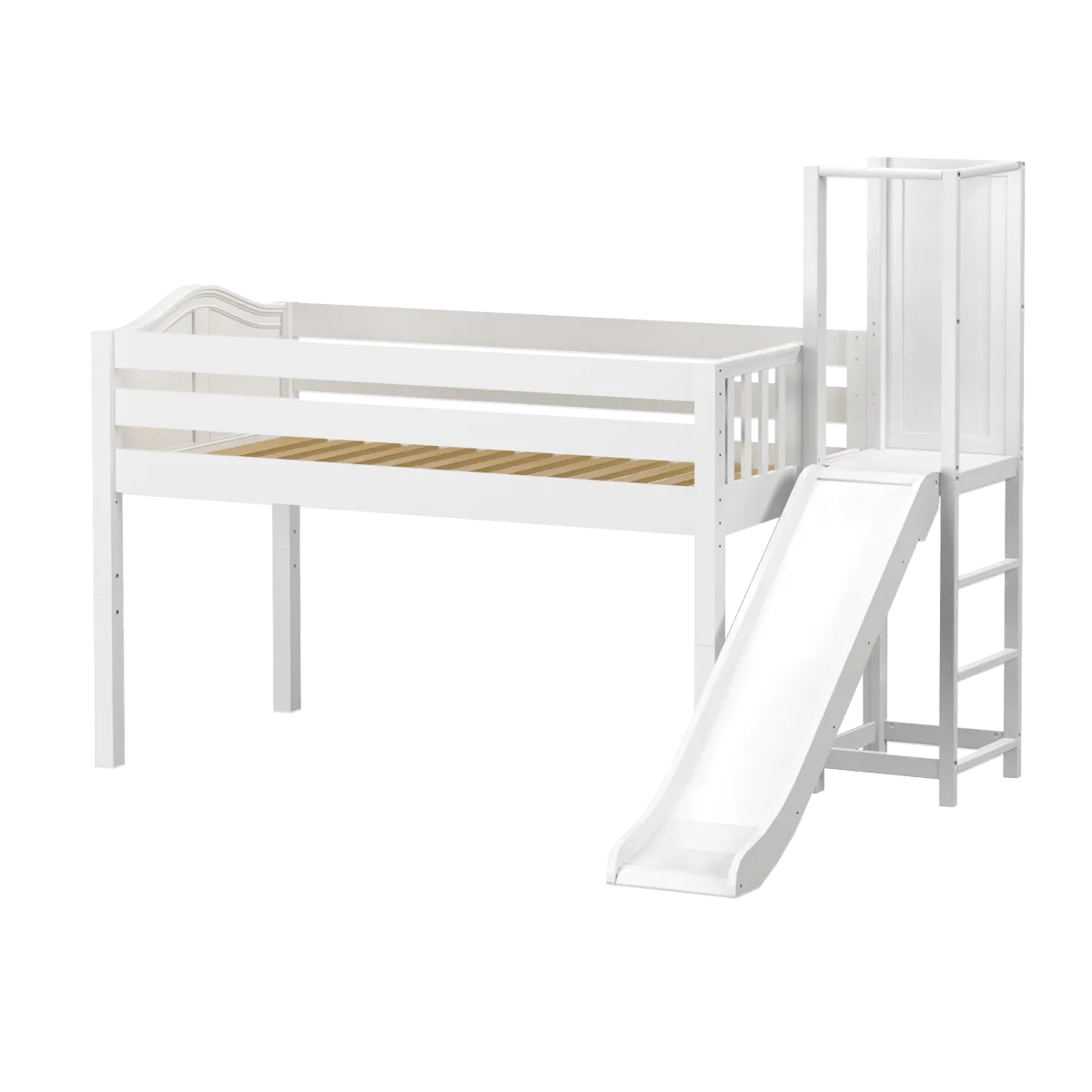 Maxtrix Twin Low Loft Bed with Slide Platform