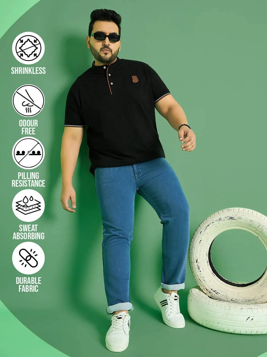 Men Plus Size Jorge Solid Jeans