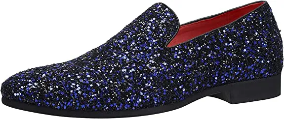 Men's Sequins Glitter Smoking Loafers