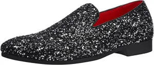 Men's Sequins Glitter Smoking Loafers