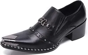 Men's Western Loafers Heeled Rivet