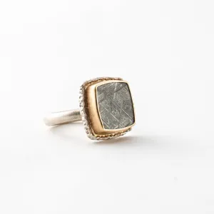 Meteorite Scrimshaw with Lava Platform Bezel