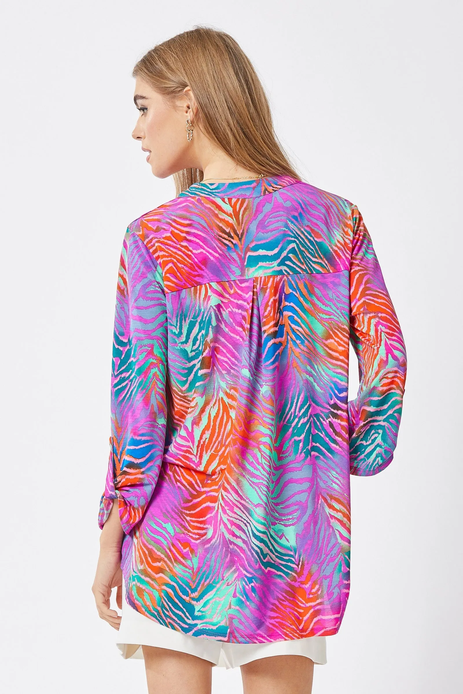 Miah Zebra Print Relaxed Top