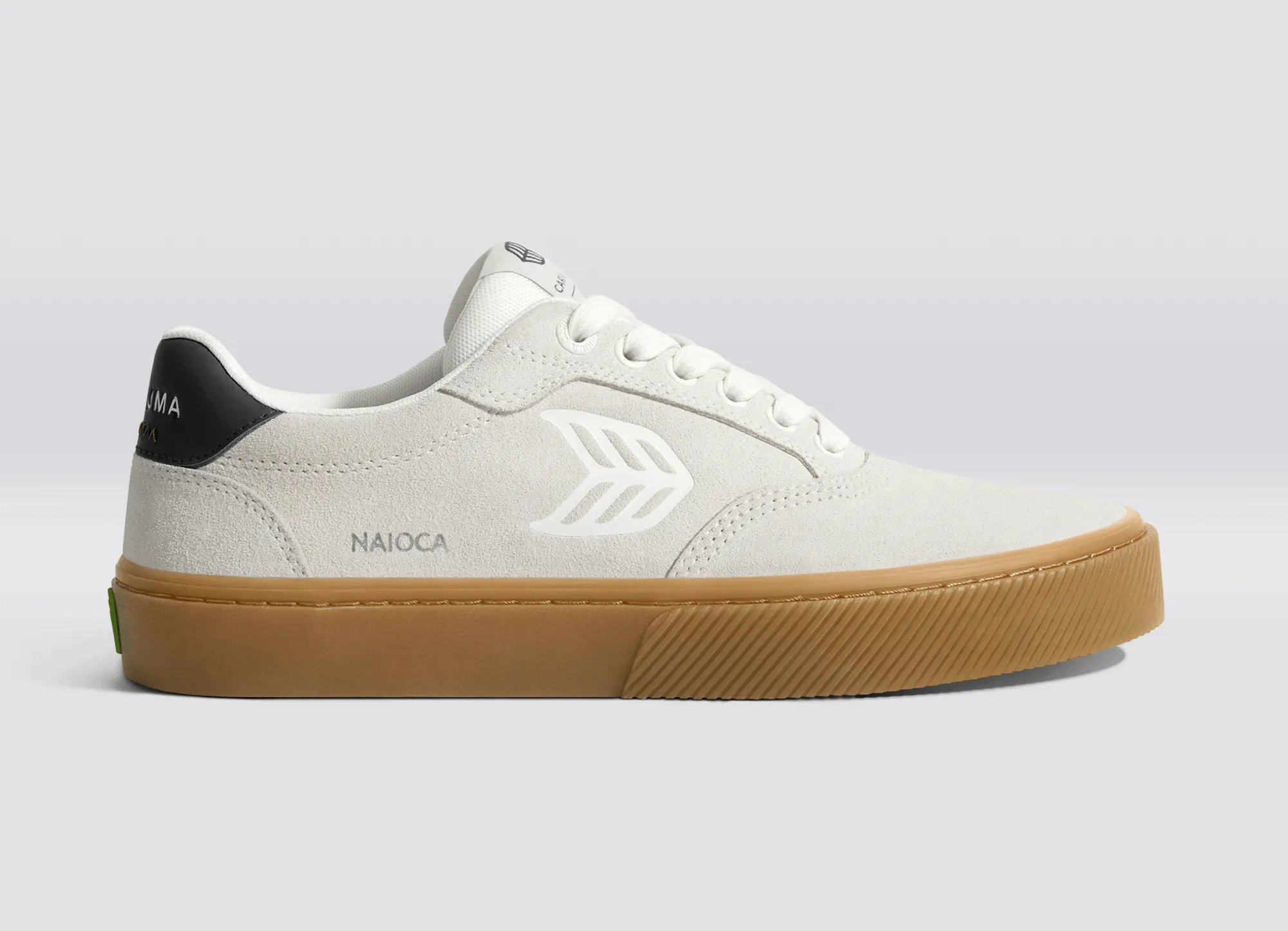 NAIOCA Gum Vintage White Suede Off-White Logo Black Sneaker Women
