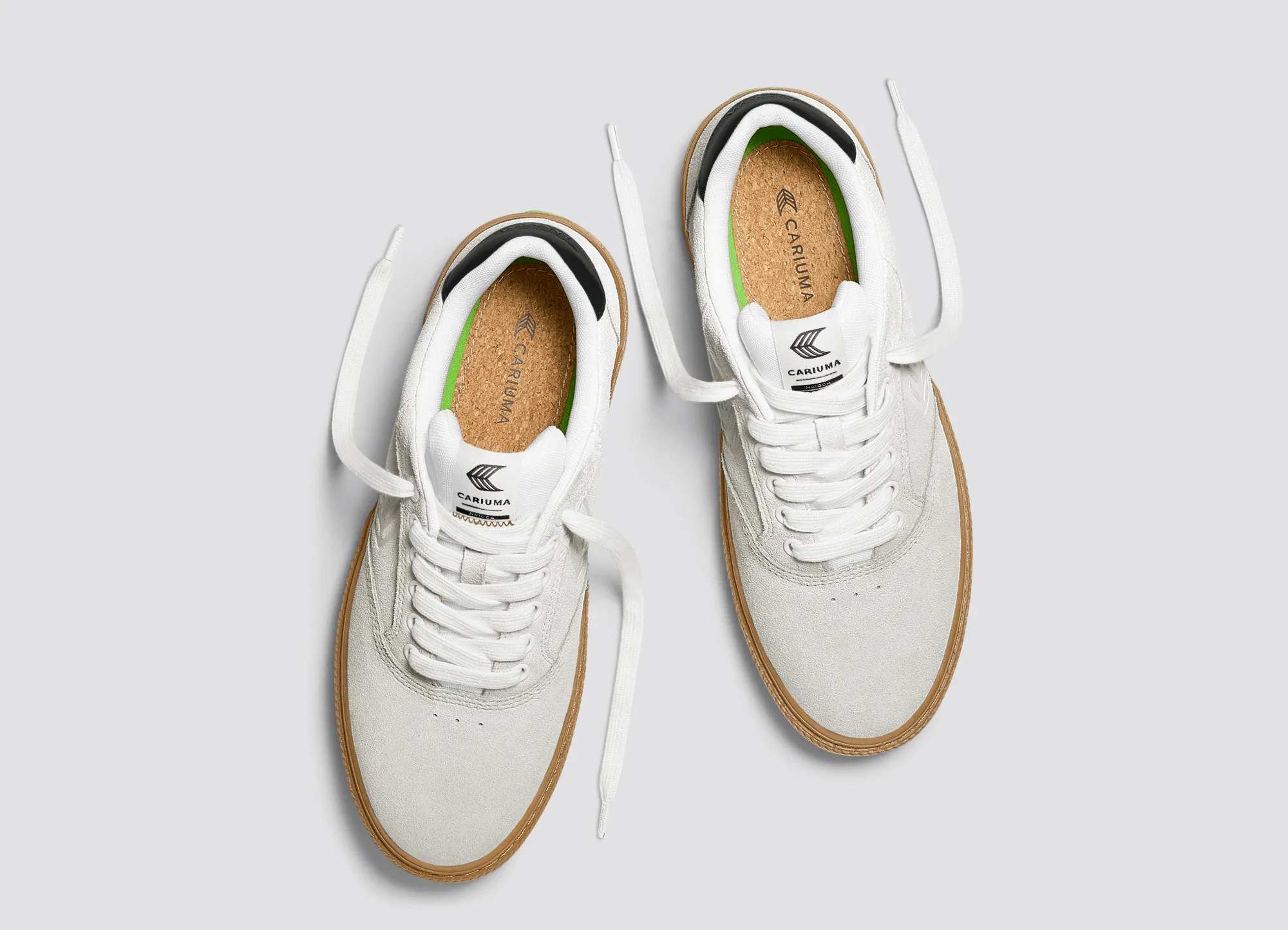NAIOCA Gum Vintage White Suede Off-White Logo Black Sneaker Women