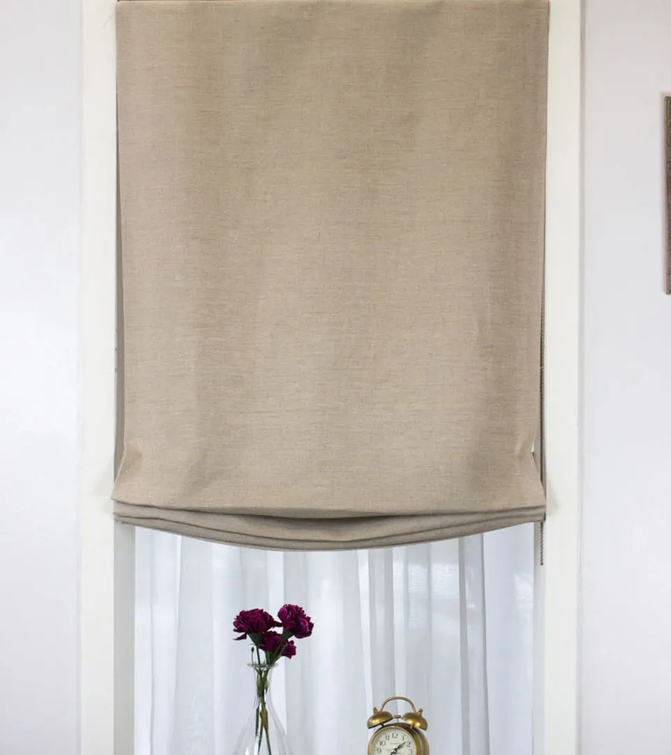 Natural Linen Relaxed Roman Shade/CL1010